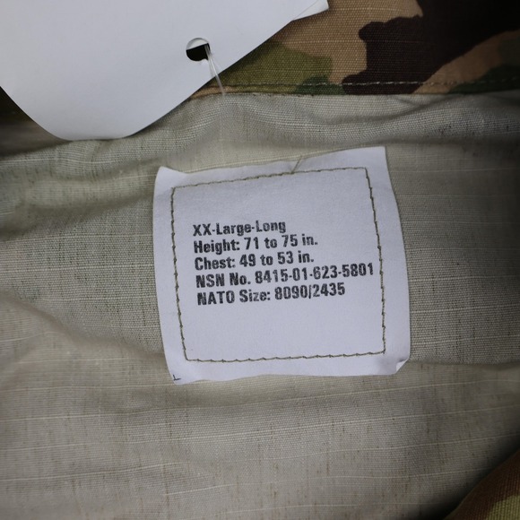 US Army Combat Uniform Jacket Mens 2XL Long OCP Camo Insect Guard Ripstop - Picture 7 of 16